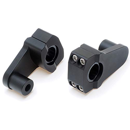 Elevadores de abrazadera de manillar pivotantes APE RACING de 2" de altura, negros, para manillares de 7/8" o 1 1/8", montaje en abrazadera de potencia de 7/8".