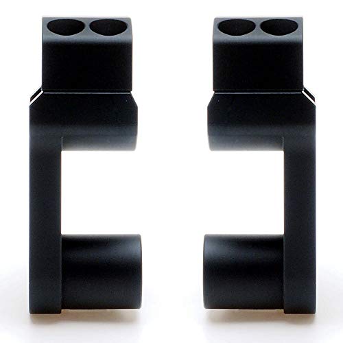 Elevadores de abrazadera de manillar pivotantes APE RACING de 2" de altura, negros, para manillares de 7/8" o 1 1/8", montaje en abrazadera de potencia de 7/8".