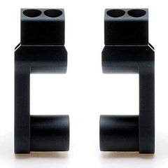 Elevadores de abrazadera de manillar pivotantes APE RACING de 2" de altura, negros, para manillares de 7/8" o 1 1/8", montaje en abrazadera de potencia de 7/8".
