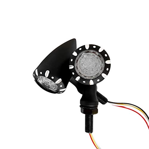 APE RACING Motorcycle Metal LED Taillight Turn Signals with Running Braking Rear Lights Black M10