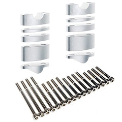 Elevadores de manillar APE RACING de aluminio macizo con altura ajustable para manillares de 7/8" (22 mm) para motocicletas, todoterrenos, motos de cross y cuatriciclos (7/8", plateados)