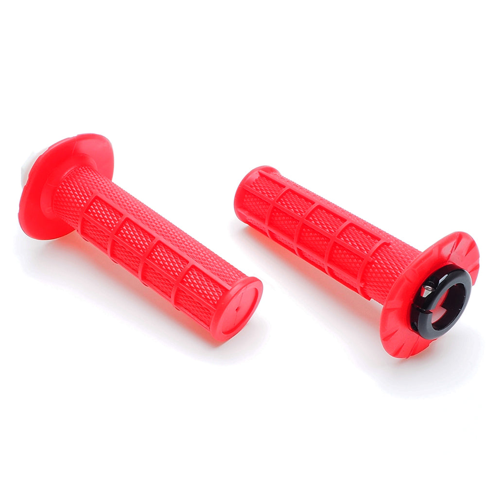 Puños de manillar APE RACING antideslizantes con bloqueo giratorio para acelerador, para motocicleta, motocross, todoterreno (rojos) 
