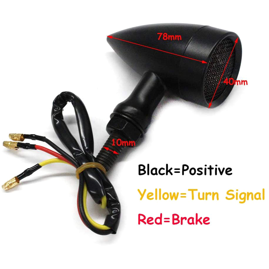 Intermitentes LED vintage de metal para motocicleta APE RACING, luces traseras negras M10
