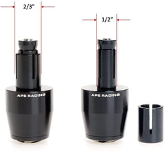 Tapones universales de aluminio APE RACING para manillares de 7/8" o 1 1/8", aptos para cualquier motocicleta, motocross, scooter con manillar hueco (azul) 