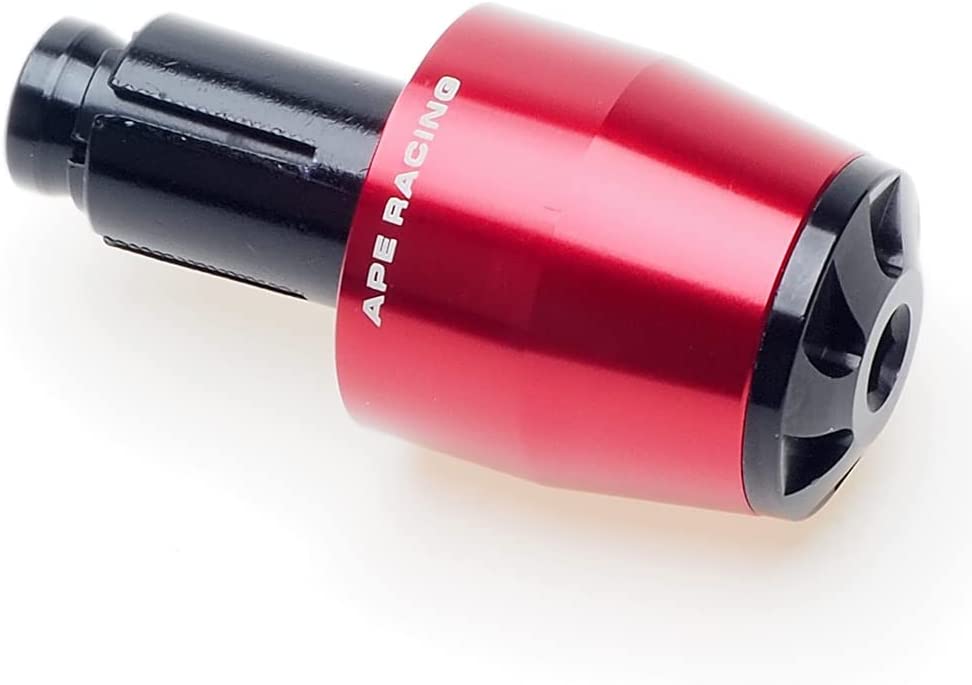 Tapones universales de aluminio APE RACING para extremos de manillar de motocicleta. Pesos para manillares de 7/8" o 1 1/8". Compatibles con cualquier motocicleta, motocross, scooter con manillar hueco (rojo). 
