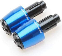 Tapones universales de aluminio APE RACING para manillares de 7/8" o 1 1/8", aptos para cualquier motocicleta, motocross, scooter con manillar hueco (azul) 