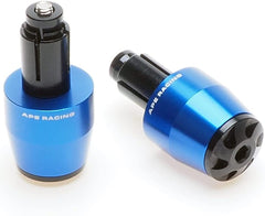 Tapones universales de aluminio APE RACING para manillares de 7/8" o 1 1/8", aptos para cualquier motocicleta, motocross, scooter con manillar hueco (azul) 