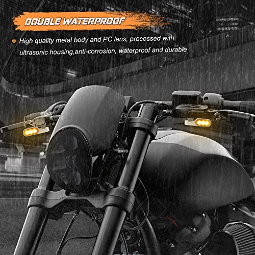 Mini clignotants LED APE RACING pour guidon, feu stop, feu de position, feu arrière chromé 
