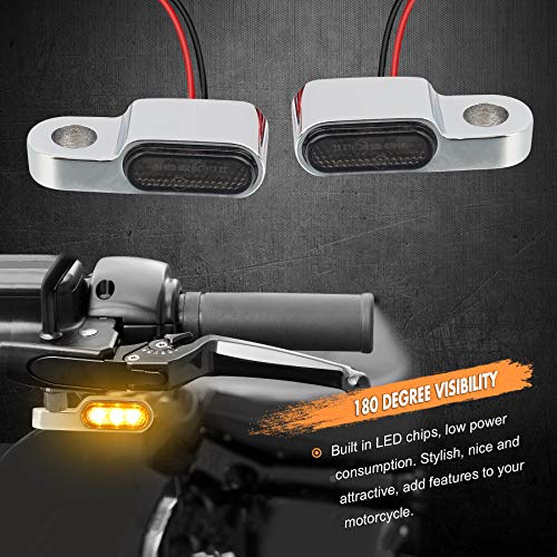 Mini clignotants LED APE RACING pour guidon, feu stop, feu de position, feu arrière chromé 