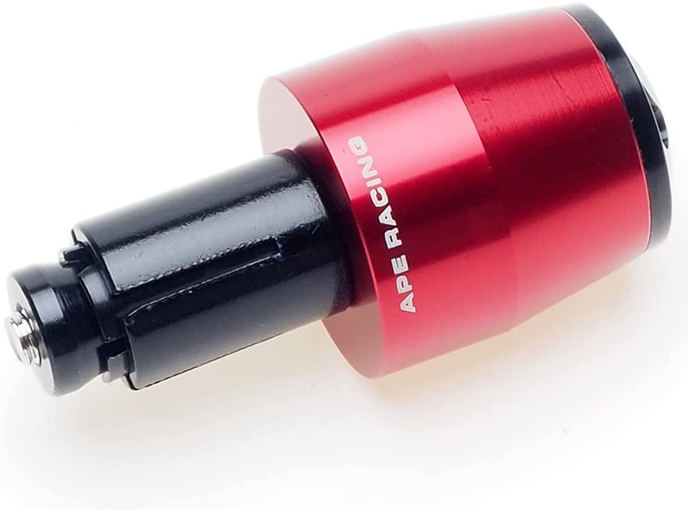 Tapones universales de aluminio APE RACING para extremos de manillar de motocicleta. Pesos para manillares de 7/8" o 1 1/8". Compatibles con cualquier motocicleta, motocross, scooter con manillar hueco (rojo). 