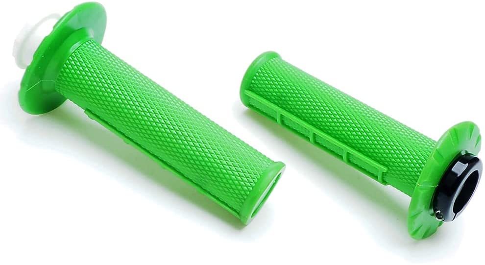 Puños de manillar APE RACING antideslizantes con bloqueo giratorio para acelerador, para motocicleta, motocross, todoterreno (verde) 