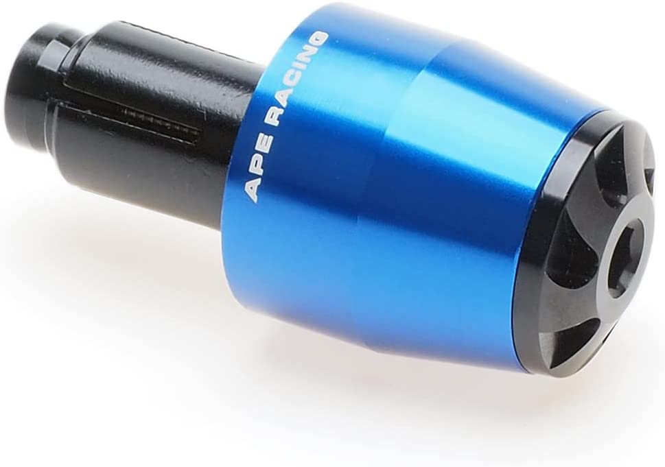 Tapones universales de aluminio APE RACING para manillares de 7/8" o 1 1/8", aptos para cualquier motocicleta, motocross, scooter con manillar hueco (azul) 