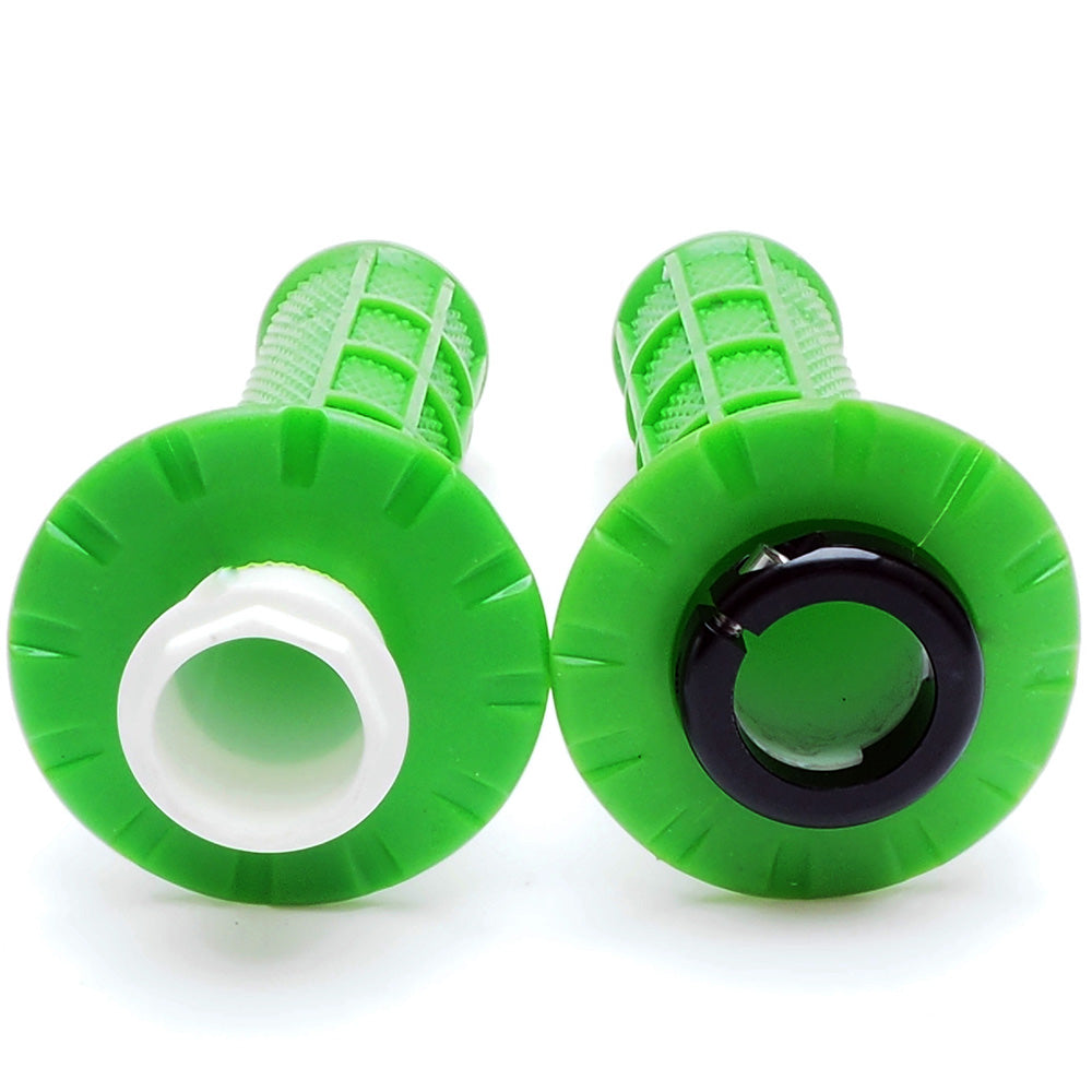 Puños de manillar APE RACING antideslizantes con bloqueo giratorio para acelerador, para motocicleta, motocross, todoterreno (verde) 