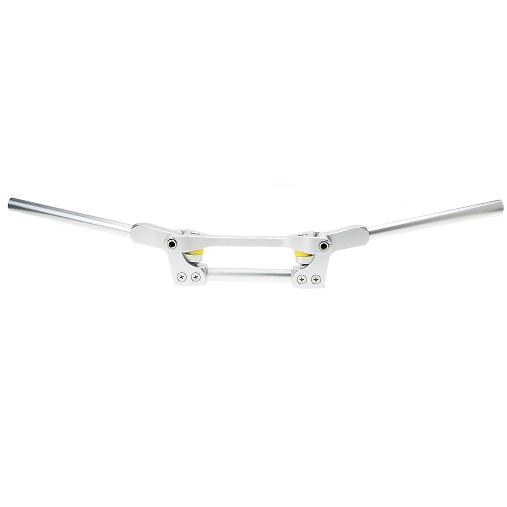 Manillar flexible APE RACING de 7/8" y 22 mm para motocicletas de aventura, motocross, todoterrenos, quads (plateado) 