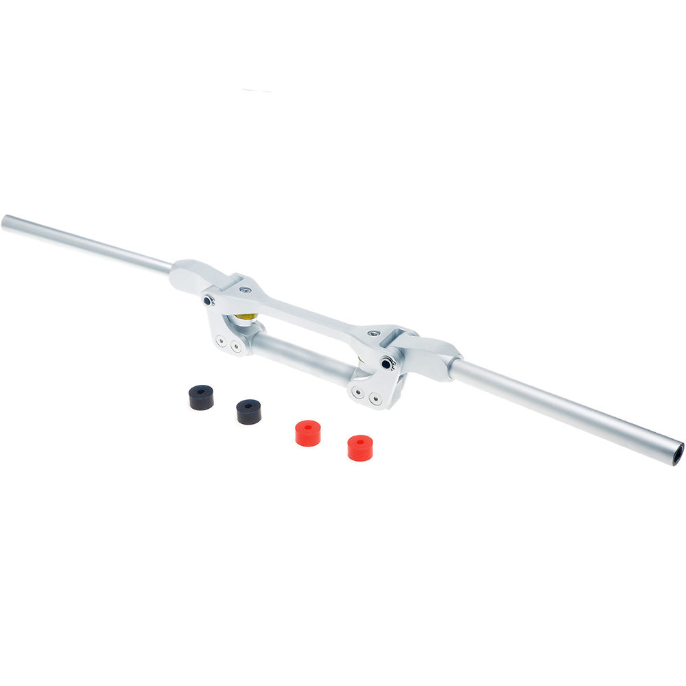 Guidon APE RACING Flex surdimensionné 1-1/8" argenté pour moto enduro, motocross, quad, VTT